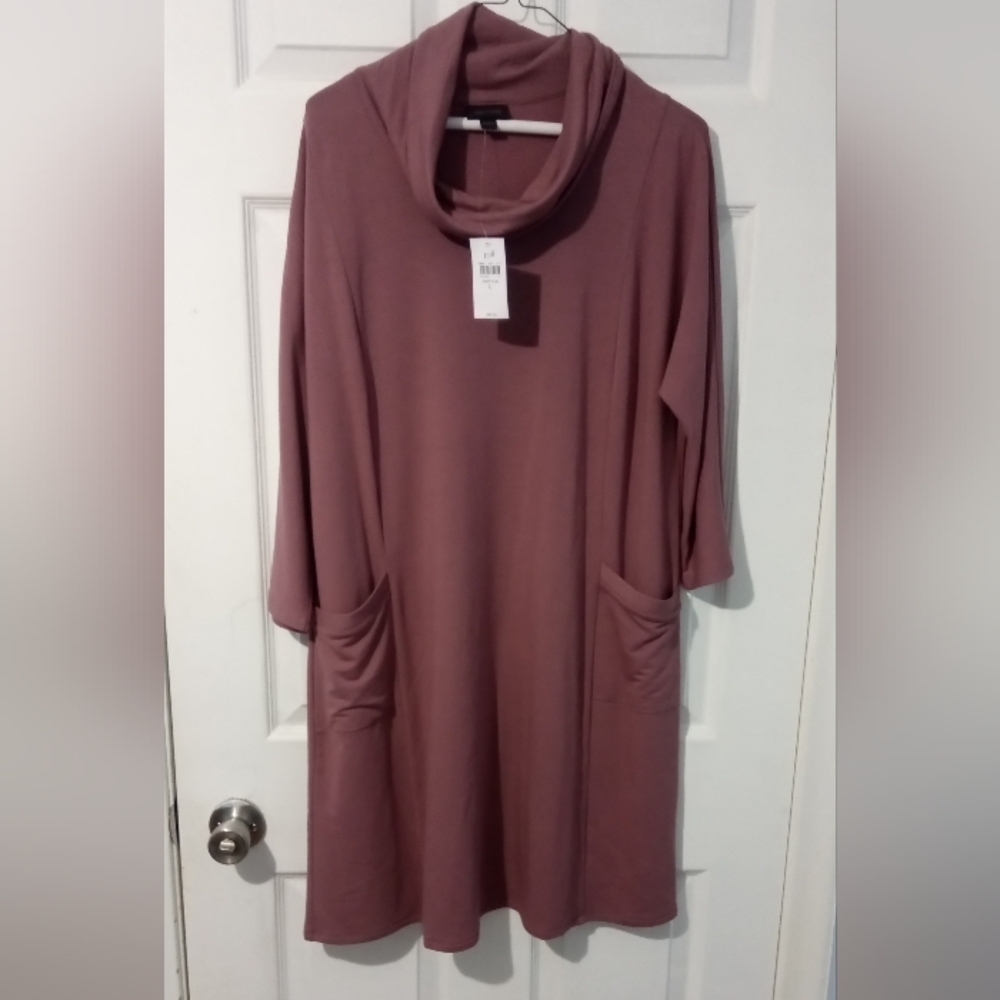 J. Jill Asymmetrical Dress in Dusty Rose